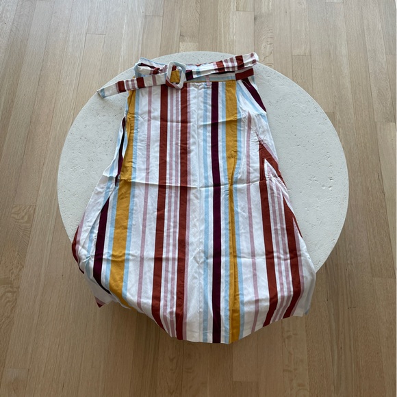 High Waisted Midi Striped Skirt Zara Belt Detail - Picture 4 of 9